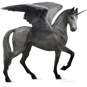 unicórnio de passeio alado cavalo andaluso ruço pigarço