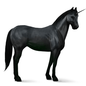 unicórnio de passeio cavalo quarto de milha preto