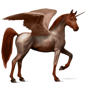 unicórnio de passeio alado cavalo Árabe ruão-rosilho