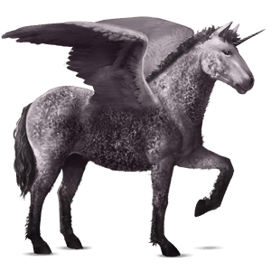 unicórnio de passeio alado cavalo Árabe lazão escuro