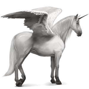 unicórnio de passeio alado cavalo andaluso ruço
