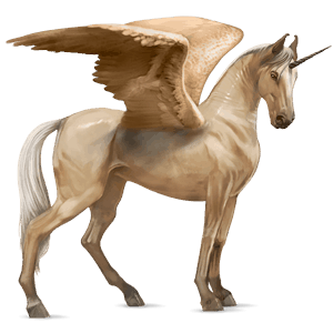 unicórnio de passeio alado cavalo quarto de milha palomino