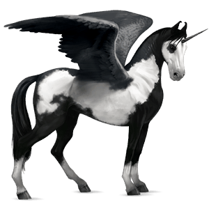 unicórnio de passeio alado akhal-teke ruço