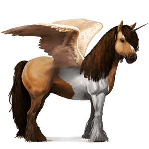 unicórnio de passeio alado cavalo andaluso ruço pigarço