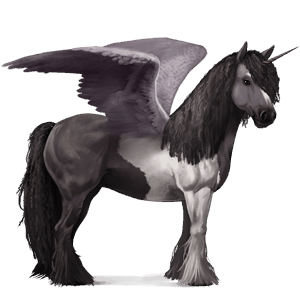 unicórnio de trabalho alado cavalo drum pardo rato