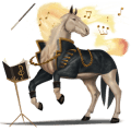 cavalo de passeio akhal-teke ruão-rosilho