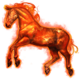 cavalo divino gigante vermelha